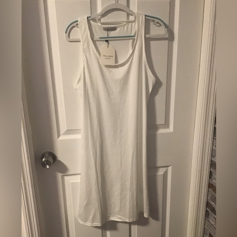 NWT! Chic White Sleeveless Mini Dress